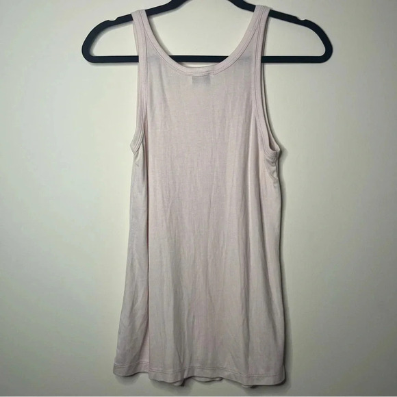 AG ADRIANO GOLDSCHMIED Jaxon Ribbed Blush Pink Basic Layering Tank Top - Picture 11 of 13